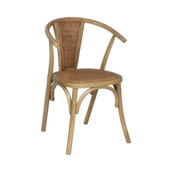 IXIA Sillas De Ratán Y Fibras^Silla De Madera De Olmo Marrón Asiento Y Respaldo En Ratán 55 X 81 X 50 Cm