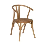 IXIA Sillas De Ratán Y Fibras|Sillas De Madera^Silla De Madera De Olmo Miel Respaldo Curvo Asiento En Ratán 55 X 81 X 50 Cm