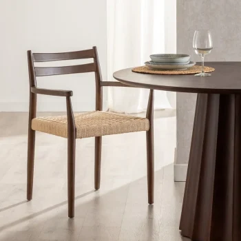 IXIA Sillas De Madera^Silla De Madera Marrón Asiento Fibra 58 X 49  x 78,50 Cm 58 X 78,5 X 49 Cm