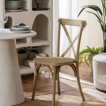 IXIA Sillas De Hostelería|Sillas De Polipropileno^Silla De Polipropileno Natural Respaldo Aspa 50 X 89 X 41,5 Cm