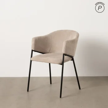 IXIA Sillas Tapizadas^Silla De Salón Con Amplio Respaldo Tapizado Beige 54 X 78 X 60 Cm