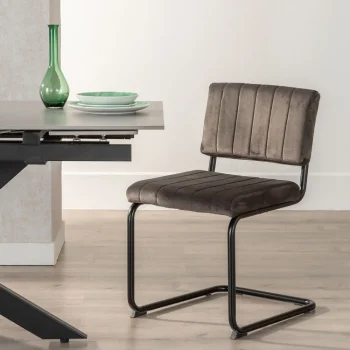 IXIA Sillas Tapizadas^Silla De Salón Contract Estructura Metálica Tapizado Taupe 48 X 82 X 56 Cm