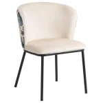 IXIA Sillas Tapizadas^Silla De Salón Tapizado Beige Pavo Real 58 X 52 X 77 Cm