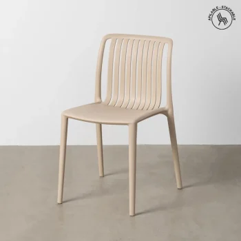 IXIA Sillas De Jardín|Sillas De Polipropileno^Silla Exterior Apilable Oporto Polipropileno Beige 47 X 77,5 X 51,5 Cm