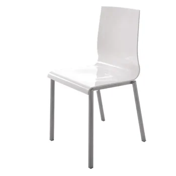 VELASCO Sillas De Cocina|Sillas De Cocina^Silla Lleida Polipropileno Blanco Brillo Patas Aluminio 39 X 88 X 49 Cm