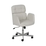 IXIA Sillas De Oficina^SILLA RUEDAS CREMA SIMIL PIEL OFICINA 57 X 60,50 X 85 CM