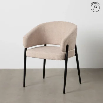 IXIA Sillas Tapizadas^Silla Tapizada Con Brazos ProLine Contract Beige - Negro 60 X 79 X 57 Cm