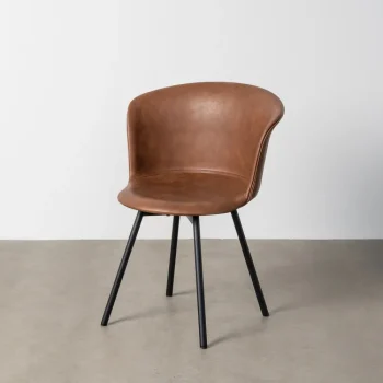 IXIA Sillas Tapizadas^Silla Tapizada Parma Marrón Con Patas Metálicas Negras 53 X 76 X 51,5 Cm