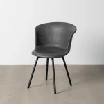 IXIA Sillas Tapizadas^Silla Tapizada Parma Negra Con Patas Metálicas Negras 53 X 76 X 51,5 Cm