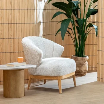 IXIA Sillones^Sillón De Madera Natural - Crema 71 X 76 X 75 Cm