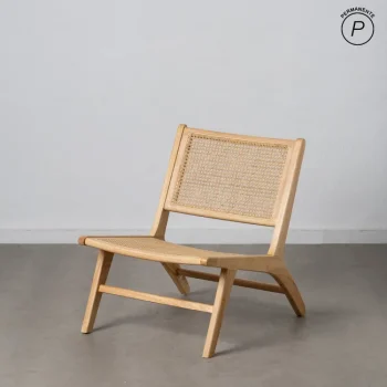 IXIA Sillones^Sillón De Madera Y Ratán Menorca Natural 60,5 X 72,5 X 73,5 Cm