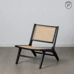 IXIA Sillones^Sillón De Madera Y Ratán Menorca Negro -Natural 60,5 X 72,5 X 73,5 Cm