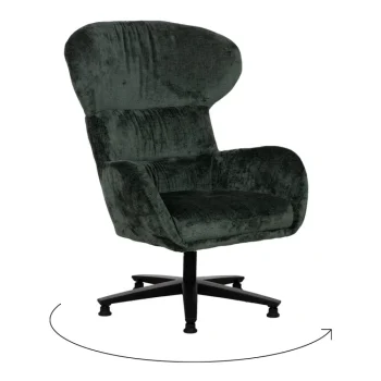 IXIA Sillones^Sillón Giratorio Con Brazos Tapizado Verde 78 X 104,5 X 84,5 Cm