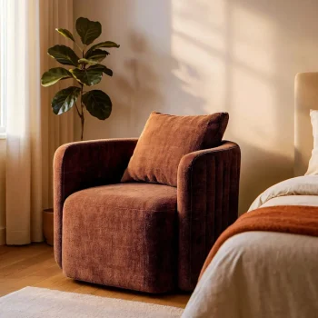 IXIA Sillones^Sillón Giratorio Tapizado Teja 76 X 84 X 70 Cm