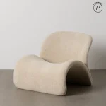 IXIA Sillones^Sillón Lounge Ondas Beige Estilo Años 70 78 X 80 X 90 Cm