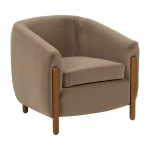 IXIA Sillones^Sillón Moderno Patas Madera Color Natural TapizadoTaupe 82 X 74 X 77 Cm
