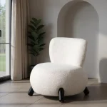 IXIA Sillones^Sillón Moderno Tapizado Beige Con Patas Negras 73 X 74,5 X 75 Cm