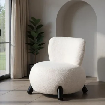 IXIA Sillones^Sillón Moderno Tapizado Beige Con Patas Negras 73 X 74,5 X 75 Cm