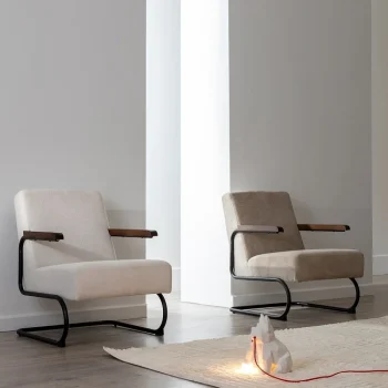 IXIA Sillones^SILLÓN TAUPE METAL-TEJIDO 61 X 70 X 85 CM