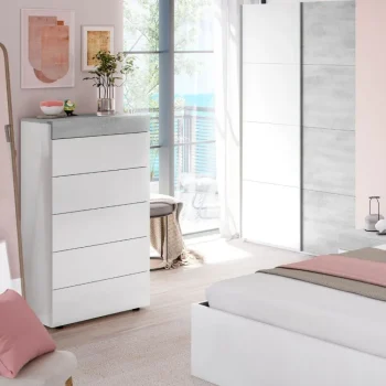 FORES Sinfonier^Sinfonier Blanco Artik Tekkan Cemento 5 Cajones 61 X 118 X 40 Cm