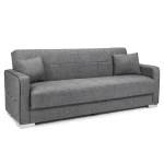 NAKURA Sofás Cama|Sofás Baratos Online^Sofá Cama 3 Plazas Apertura Clic Clac Con Arcón Madrid Tapizado Gris 220 X 90 X 85 Cm