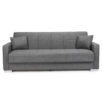 NAKURA Sofás Cama|Sofás Baratos Online^Sofá Cama 3 Plazas Apertura Clic Clac Con Arcón Madrid Tapizado Gris 220 X 90 X 85 Cm