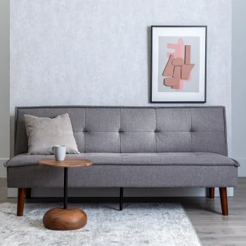 IXIA Sofás Cama|Sofás Baratos Online^Sofá Cama Apertura Clic-clac Tapizado En Chenilla Gris 181 X 102 X 85 Cm