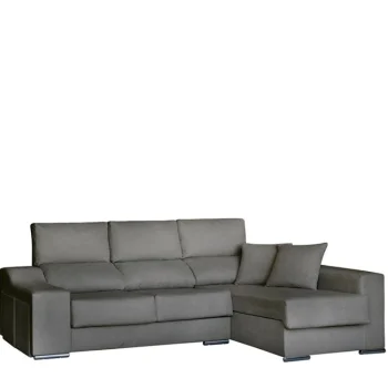 DISTRIGAL Chaise Longues^Sofá Chaise Longue Málaga Con Arcón Tapizado En Tela Cairo Antracita 265 X 100 X 80,5 - 140 Cm