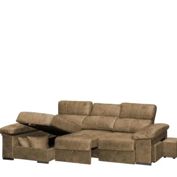 DISTRIGAL Chaise Longues^Sofá Chaise Longue Roma Con Arcón Convertible En Cama Edi Camel 282 X 102 X 100 - 143 Cm