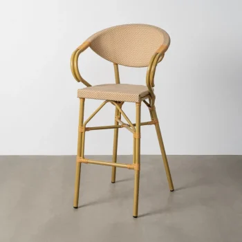 IXIA Taburetes De Cocina^Taburete Alto Bar Metálico Tapizado Beige 57 X 111 X 62 Cm