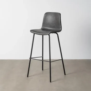 IXIA Taburetes De Cocina^Taburete Alto Bar PU Lyon Negro 45 X 81 X 47 Cm