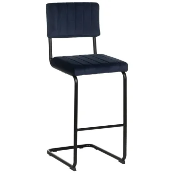 IXIA Taburetes De Cocina^Taburete Alto Con Respaldo Contract Estructura Metálica Tapizado Azul 44 X 115 X 50 Cm