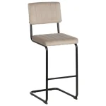 IXIA Taburetes De Cocina^Taburete Alto Con Respaldo Contract Estructura Metálica Tapizado Beige  44 X 115 X 50 Cm