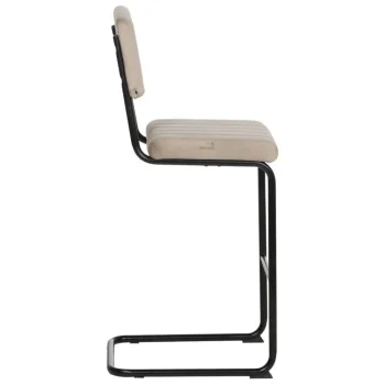 IXIA Taburetes De Cocina^Taburete Alto Con Respaldo Contract Estructura Metálica Tapizado Beige  44 X 115 X 50 Cm