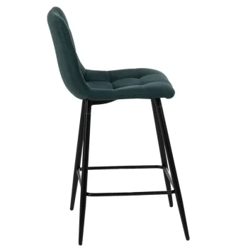 IXIA Taburetes De Cocina^Taburete Alto Con Respaldo Tapizado Verde 45 X 92 X 55 Cm