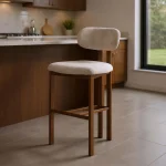 IXIA Taburetes De Cocina^Taburete Alto De Bar Girona Tapizado Repelente Al Agua Beige 50 X 109 X 47cm