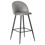 IXIA Taburetes De Cocina^Taburete Alto Gris Tejido - Metal Salón