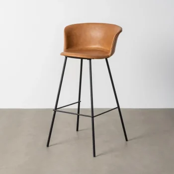 IXIA Taburetes De Cocina^Taburete Alto Parma Camel Con Patas Metálicas Negras 44,5 X 93,5 X 48,5 Cm