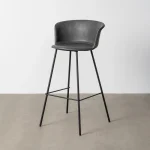 IXIA Taburetes De Cocina^Taburete Alto Parma Marrón Con Patas Metálicas Negras 44,5 X 93,5 X 48,5 Cm