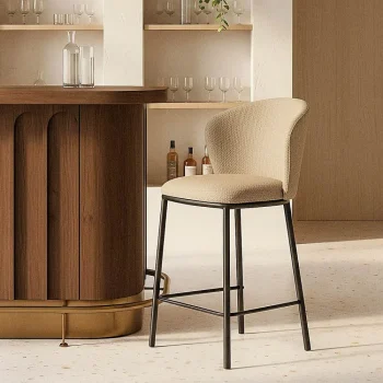 IXIA Taburetes De Cocina^Taburete Bar Medio Espiga Beige 55 X 96 X 55 Cm