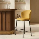 IXIA Taburetes De Cocina^Taburete Bar Medio Espiga Mostaza 55 X 96 X 55 Cm