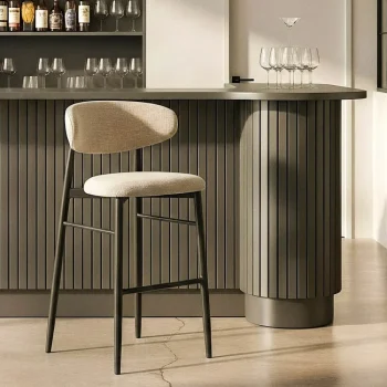 IXIA Taburetes De Cocina^Taburete De Bar Alto Laredo Tapizado Repelente Al Agua Gris 54 X 105 X 52 Cm