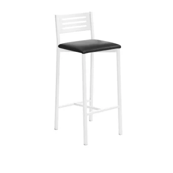 VELASCO Taburetes De Cocina^Taburete De Cocina Con Respaldo Medio Kati, Armazón Blanco Texturizado 33 X 87 X 38 Cm