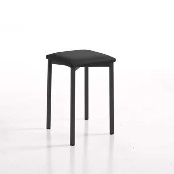 VELASCO Taburetes De Cocina^Taburete De Cocina Cuadrado Kati, Patas Negro Texturizado 33 X 47 X 33 Cm