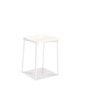 VELASCO Taburetes De Cocina^Taburete De Cocina Cuadrado Kati, Patas Blanco Texturizado 33 X 47 X 33 Cm