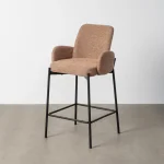 IXIA Taburetes De Cocina^Taburete Medio Bar Tapizado Nantes Rosa 48,5 X 95 X 48,5 Cm