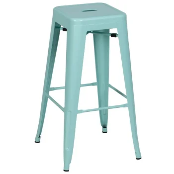 IXIA Taburetes De Cocina^Taburete Metálico Apilable Turquesa Dallas Estilo Industrial 43,5 X 76,5 X 43,5 Cm