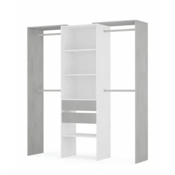 FORES Armarios Blancos^Vestidor Sin Puertas 2 Cajones Tidy Blanco Artik - Cemento 179 X 202 X 50 Cm