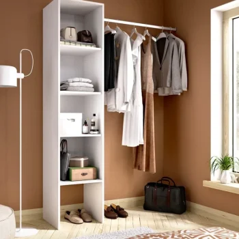 DEKIT Armarios Blancos|Armarios Roperos^Vestidor Suit Blanco, Medidas Adaptables 80 - 138 X 185 X 40 Cm