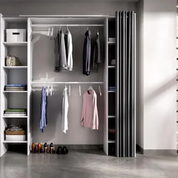 DEKIT Armarios Blancos|Armarios Roperos^Vestidor Suit Doble A Medida Con Cortina En Color Blanco